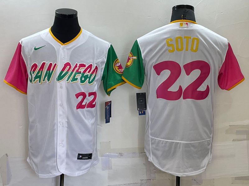 Men San Diego Padres #22 Soto White City Edition Elite Nike 2022 MLB Jerseys